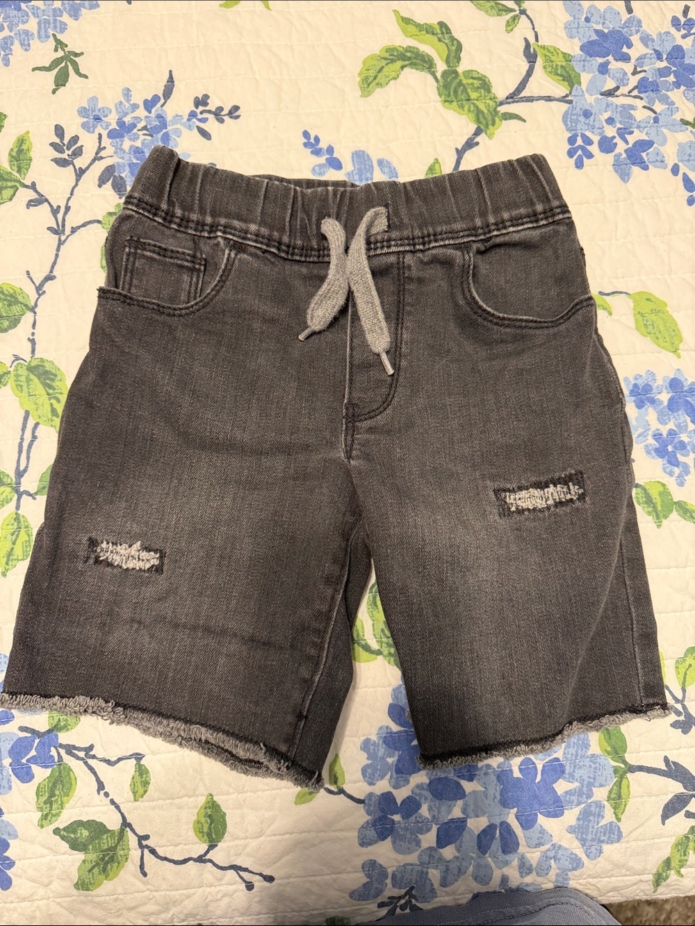 OshKosh B'gosh Charcoal Gray Distressed Knit-Waist Shorts
